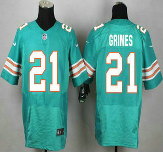 Miami Dolphins #21 Brent Grimes Aqua Green Alternate 2015 NFL Nike Elite Jersey