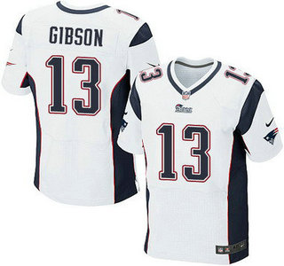 New England Patriots #13 Brandon Gibson White Road NFL Nike Elite Jersey