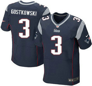 New England Patriots #3 Stephen Gostkowski Navy Blue Team Color NFL Nike Elite Jersey