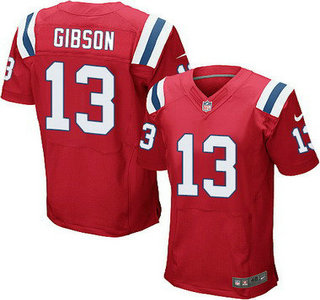 New England Patriots #13 Brandon Gibson Red Alternate NFL Nike Elite Jersey
