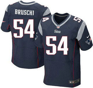 New England Patriots #54 Tedy Bruschi Navy Blue Retired Player NFL Nike Elite Jersey