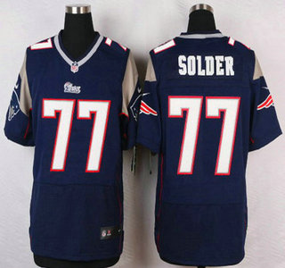 New England Patriots #77 Nate Solder Navy Blue Team Color NFL Nike Elite Jersey