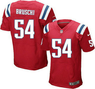 New England Patriots #54 Tedy Bruschi Red Retired Player NFL Nike Elite Jersey