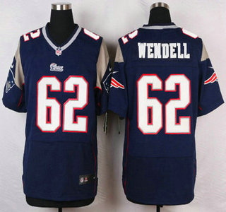 New England Patriots #62 Ryan Wendell Navy Blue Team Color NFL Nike Elite Jersey