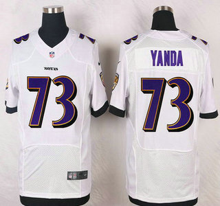Baltimore Ravens #73 Marshal Yanda White Road NFL Nike Elite Jersey