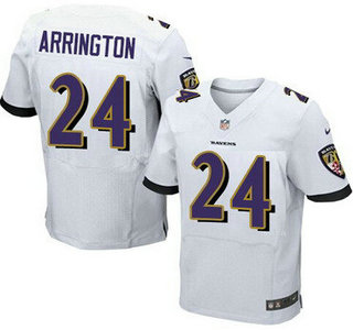 Baltimore Ravens #24 Kyle Arrington White Road NFL Nike Elite Jersey