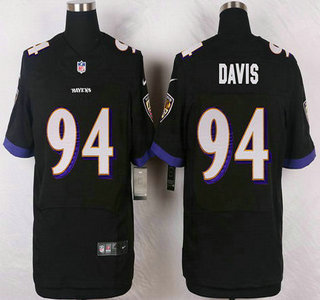 Baltimore Ravens #94 Carl Davis Black Alternate NFL Nike Elite Jersey