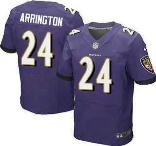 Baltimore Ravens #24 Kyle Arrington Purple Team Color NFL Nike Elite Jersey