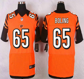 Cincinnati Bengals #65 Clint Boling Orange Alternate NFL Nike Elite Jersey