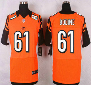 Cincinnati Bengals #61 Russell Bodine Orange Alternate NFL Nike Elite Jersey