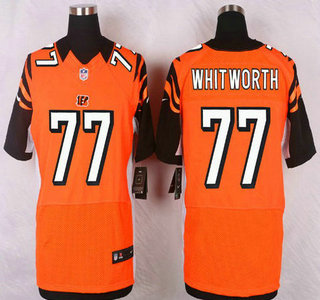 Cincinnati Bengals #77 Andrew Whitworth Orange Alternate NFL Nike Elite Jersey