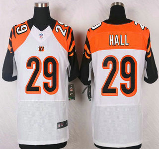 Cincinnati Bengals #29 Leon Hall White Road NFL Nike Elite Jersey