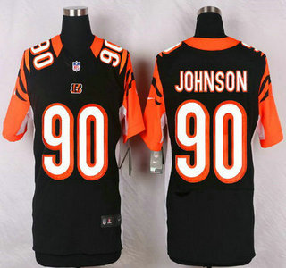 Cincinnati Bengals #90 Michael Johnson Black Team Color NFL Nike Elite Jersey