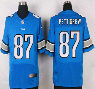 Detroit Lions #87 Brandon Pettigrew Light Blue Team Color NFL Nike Elite Jersey