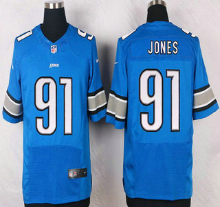 Detroit Lions #91 Jason Jones Light Blue Team Color NFL Nike Elite Jersey