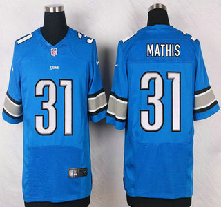 Detroit Lions #31 Rashean Mathis Light Blue Team Color NFL Nike Elite Jersey