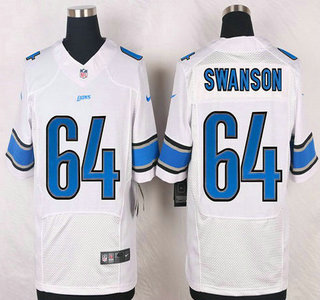 Detroit Lions #64 Travis Swanson White Road NFL Nike Elite Jersey