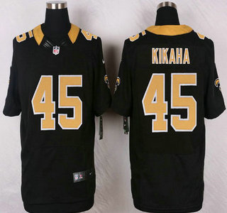 New Orleans Saints #45 Hau'oli Kikaha Black Team Color NFL Nike Elite Jersey