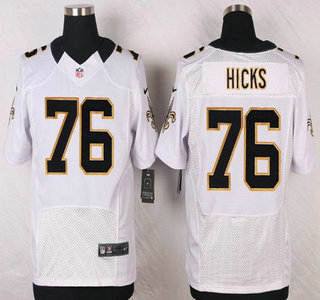 New Orleans Saints #76 Akiem Hicks White Road NFL Nike Elite Jersey