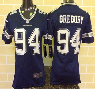 Women's Dallas Cowboys #94 Randy Gregory Navy Blue Team Color NFL Game Jersey
