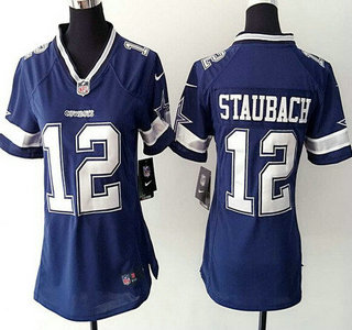 Women's Dallas Cowboys #12 Roger Staubach Navy Blue Retired Player NFL Nike Game Jersey