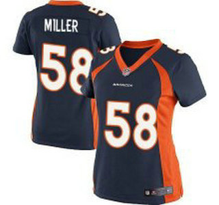 Women's Denver Broncos #58 Von Miller Navy Blue Alternate NFL Nike Game Jersey