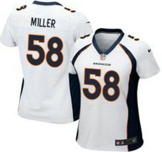 Women's Denver Broncos #58 Von Miller White Road NFL Nike Game Jersey