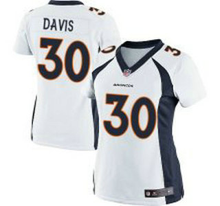 Women's Denver Broncos #30 Terrell Davis White Retired Player NFL Nike Game Jersey
