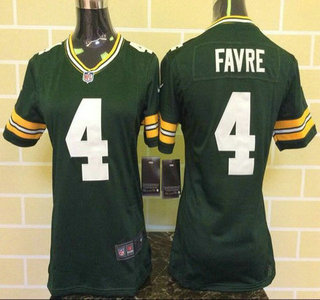 Women's Green Bay Packers #4 Brett Favre Green Team Color NFL Nike Game Jersey