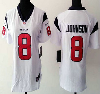 Women's Houston Texans #8 Will Johnson Nike White Game Jersey