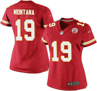 Women's Kansas City Chiefs #19 Joe Montana Red Retired Player NFL Nike Game Jersey