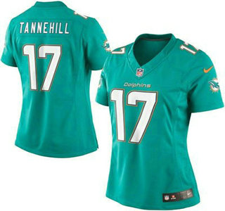 Women's Miami Dolphins #17 Ryan Tannehill Aqua Green Team Color NFL Nike Game Jersey