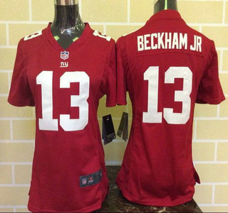 Women's New York Giants #13 Odell Beckham Jr Nike Red Game Jersey