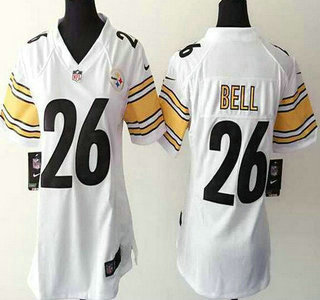 Women's Pittsburgh Steelers #26 LeVeon Bell Nike White Game Jersey