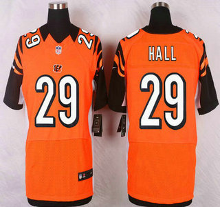 Men's Cincinnati Bengals #29 Leon Hall Orange Alternate NFL Nike Elite Jersey