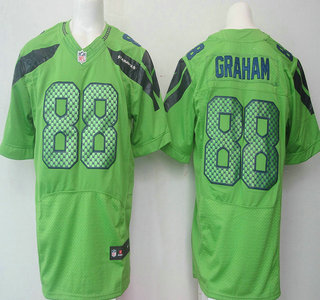Men's Seattle Seahawks #88 Jimmy Graham Green NFL Nike Elite Jersey