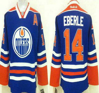 Men's Edmonton Oilers #14 Eberle Reebok Royal Blue Home Premier Jersey
