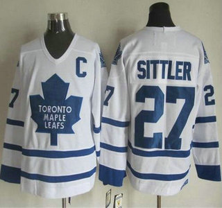 Men's Toronto Maple Leafs #27 Darryl Sittler 2000-01 White CCM Vintage Throwback Jersey