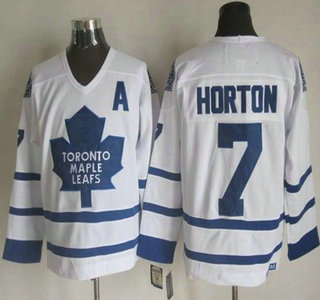 Men's Toronto Maple Leafs #7 Tim Horton 2000-01 White CCM Vintage Throwback Jersey