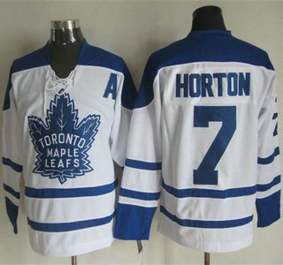 Men's Toronto Maple Leafs #7 Tim Horton 1998-99 White CCM Vintage Throwback Jersey