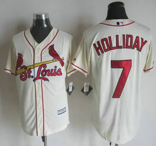 Men's St. Louis Cardinals #7 Matt Holliday Alternate Cream 2015 MLB Cool Base Jersey