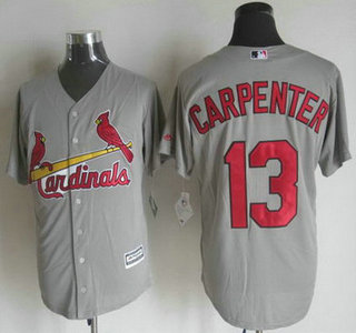 Men's St. Louis Cardinals #13 Matt Carpenter Away Gray 2015 MLB Cool Base Jersey