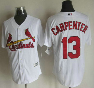 Men's St. Louis Cardinals #13 Matt Carpenter Home White 2015 MLB Cool Base Jersey