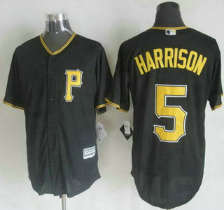 Men's Pittsburgh Pirates #5 Josh Harrison Alternate Black 2015 MLB Cool Base Jersey