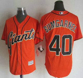 Men's San Francisco Giants #40 Madison Bumgarner Alternate Orange 2015 MLB Cool Base Jersey