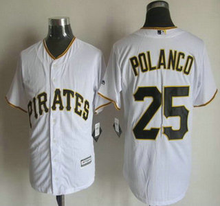 Men's Pittsburgh Pirates #25 Gregory Polanco Home White 2015 MLB Cool Base Jersey