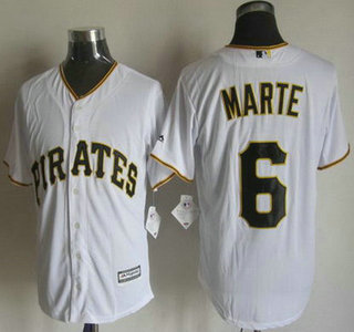 Men's Pittsburgh Pirates #6 Starling Marte Home White 2015 MLB Cool Base Jersey