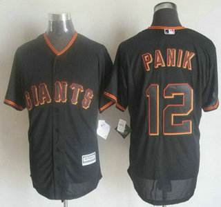 Men's San Francisco Giants #12 Joe Panik Alternate Black 2015 MLB Cool Base Jersey