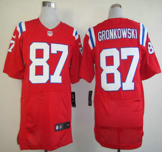 Nike New England patriots #87 Rob Gronkowski Red Elite Jersey