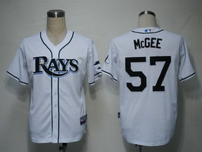 MLB Jerseys Tampa Bay Rays 57 Mcgee White Cool Base